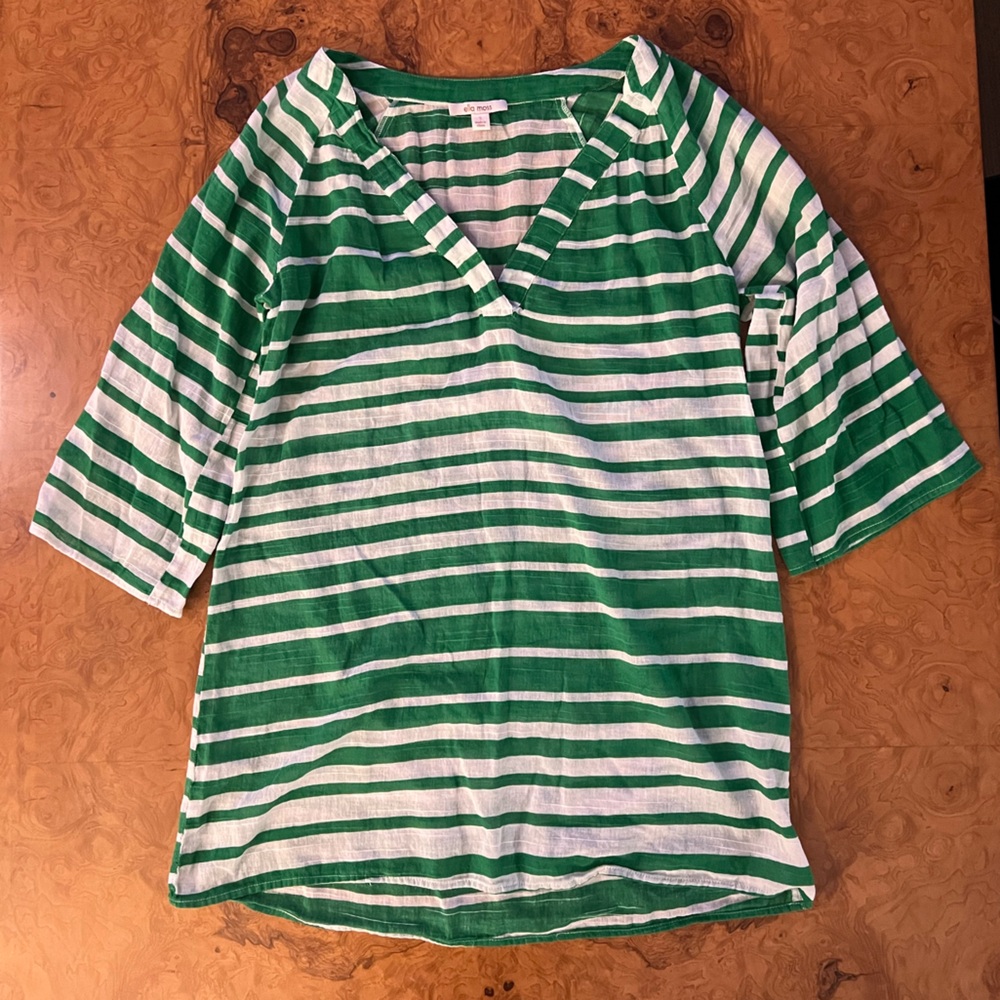 Ella Moss Stripe Cotton Beach Coverup Tunic Size S
